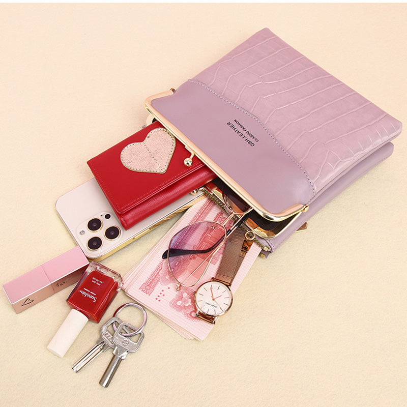 Lock Shoulder Bags Women Alligator Pattern Crossbody Phone Bag - VEX CLUB HOUSE