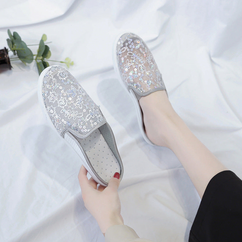 Lace Half Drag Women Viscose Shoes New Baotou - VEX CLUB HOUSE