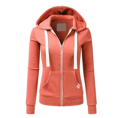 Womens Casual Sporty Cardigan With Zipper Hooded Sweatshirt - VEX CLUB HOUSE