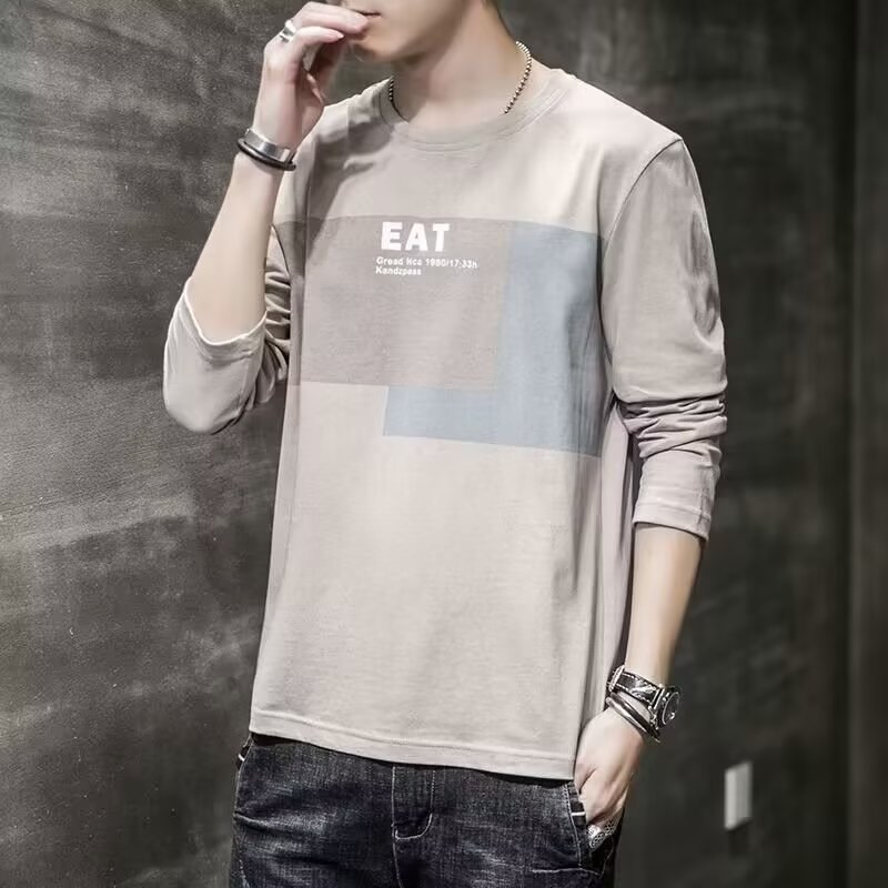 Long Sleeve T-shirt Men's Loose Clothes Autumn Versatile Top Bottoming Shirt - VEX CLUB HOUSE