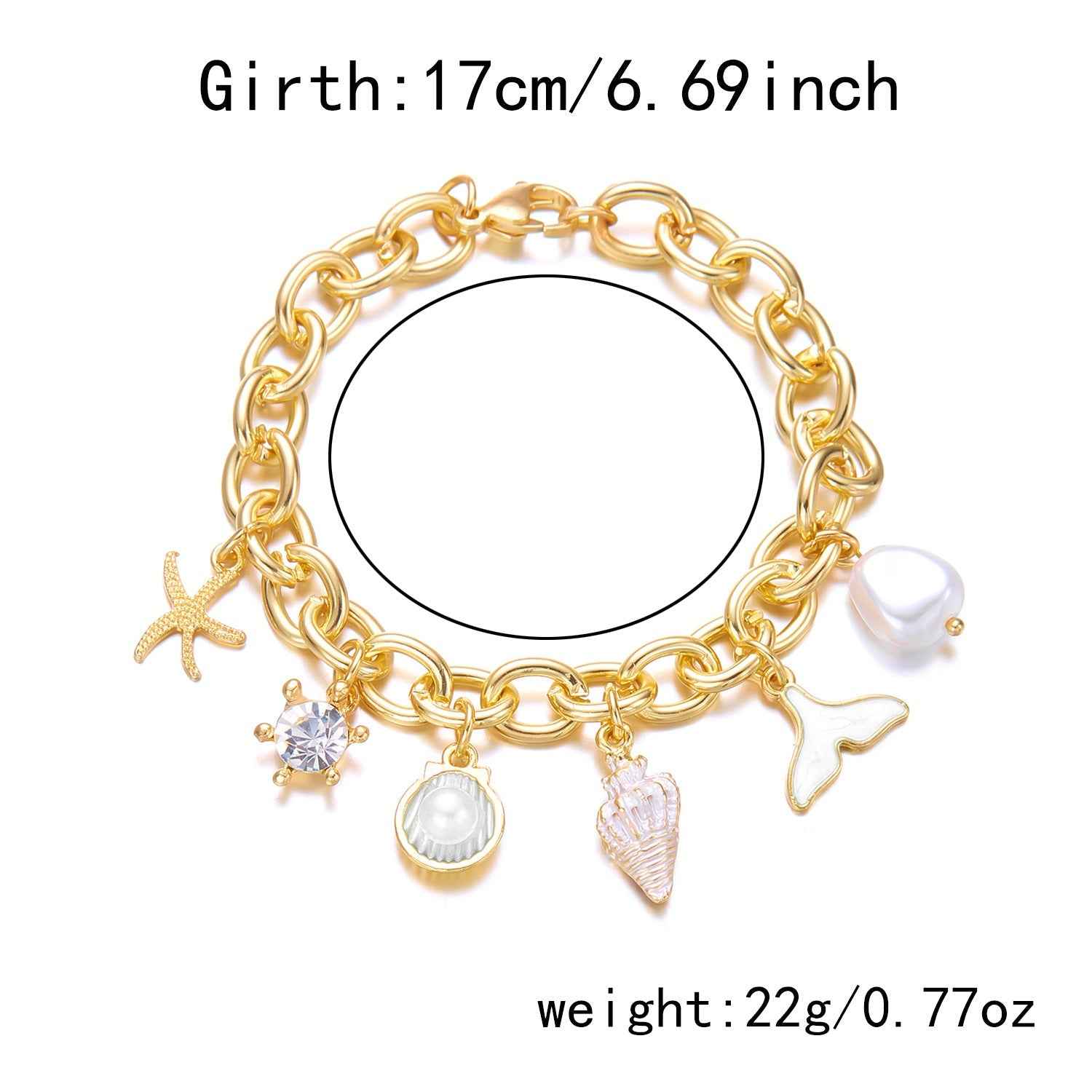 Women's Fashion Starfish Pearl Shell Fishtail Multi-pendant Necklace Bracelet - VEX CLUB HOUSE
