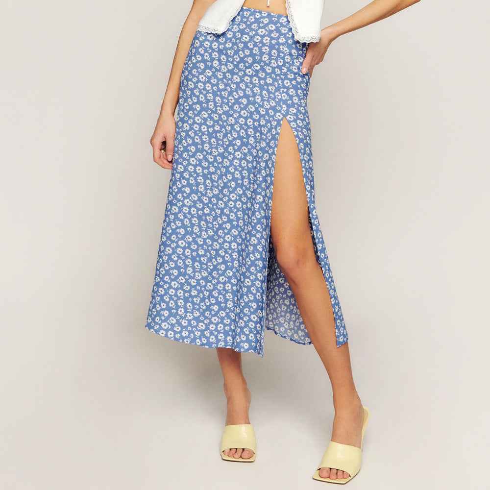 European And American Leopard Print Long Skirt High Waist Slit Hip Skirt - VEX CLUB HOUSE