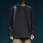 Men's Round Neck Thickened Inner Bottoming Shirt Solid Color Loose-fitting Versatile Top - VEX CLUB HOUSE