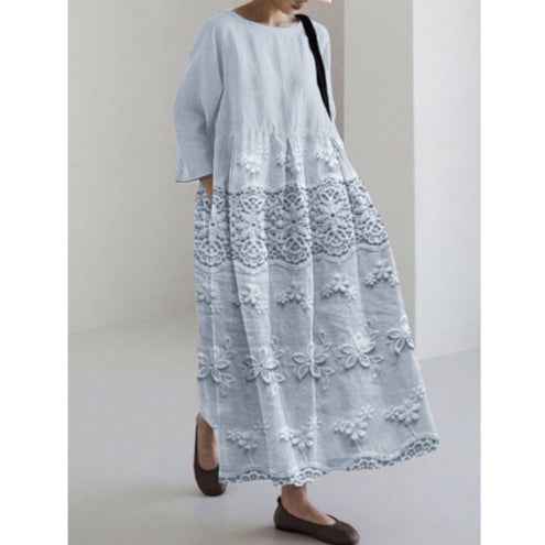 Womens 3D-printed Fashion Plus-size Loose Casual Long-sleeve Dress - VEX CLUB HOUSE