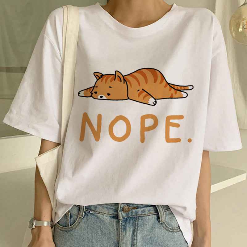 Cat Pocket Print Men And Women Couple Short Sleeve - VEX CLUB HOUSE