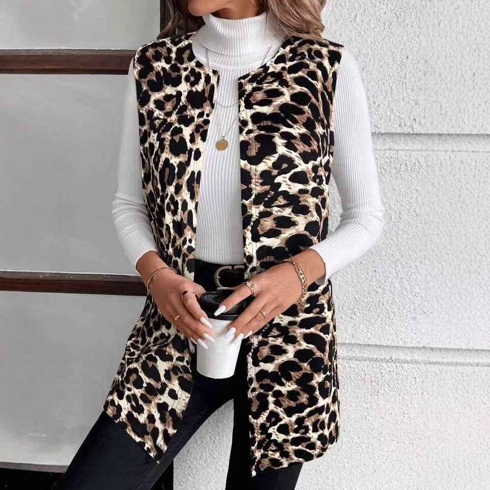 Womens Stylish Casual Leopard-print Jacket - VEX CLUB HOUSE