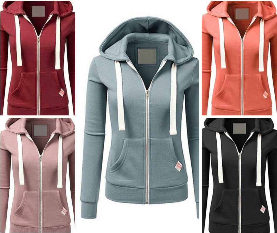 Womens Casual Sporty Cardigan With Zipper Hooded Sweatshirt - VEX CLUB HOUSE
