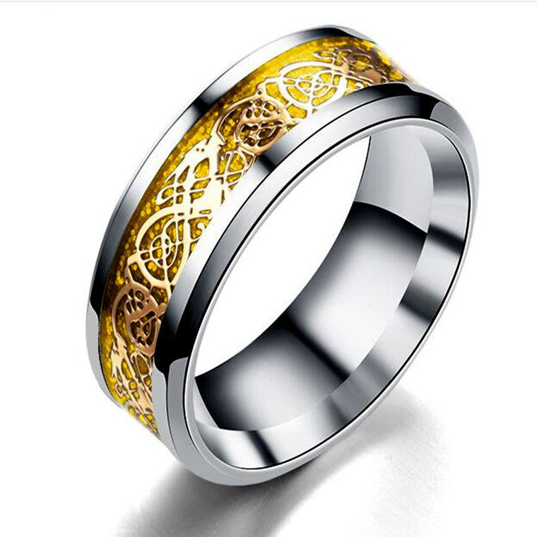 Dragon Pattern Rings Men Stainless Steel Ring Jewelry - VEX CLUB HOUSE