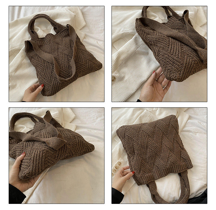 Japanese And Korean Literary Wool Knitted Bags For Women - VEX CLUB HOUSE