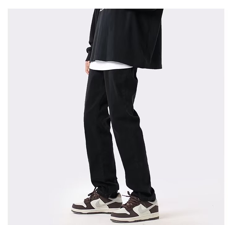 Men's Slim-fit Pure Black Straight Jeans - VEX CLUB HOUSE