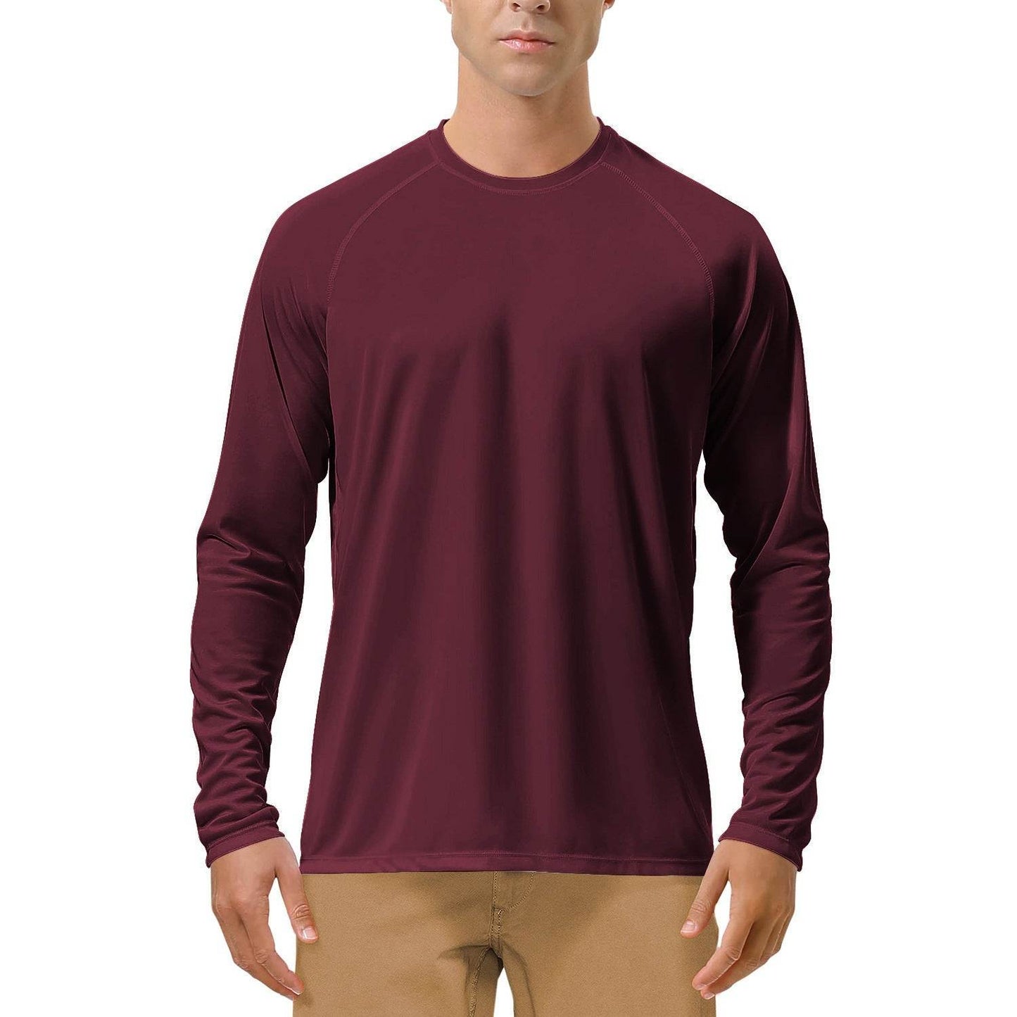 Quick-drying Solid Color Round Neck Sports Training Stretch Sun Protection Long Sleeve - VEX CLUB HOUSE