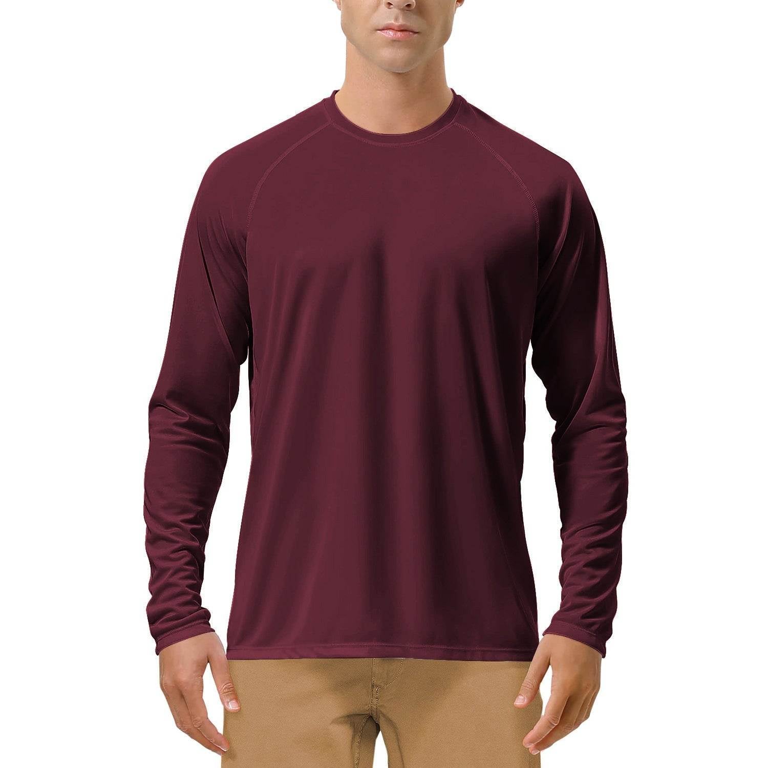 Quick-drying Solid Color Round Neck Sports Training Stretch Sun Protection Long Sleeve - VEX CLUB HOUSE