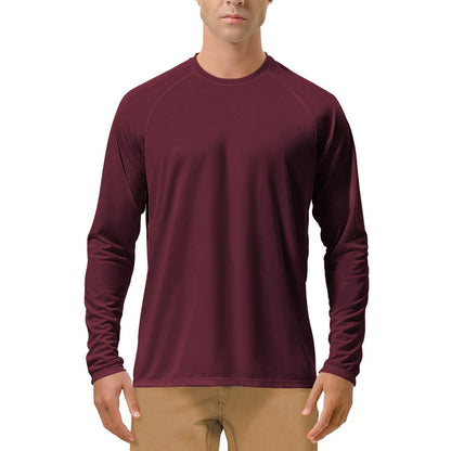 Quick-drying Solid Color Round Neck Sports Training Stretch Sun Protection Long Sleeve - VEX CLUB HOUSE