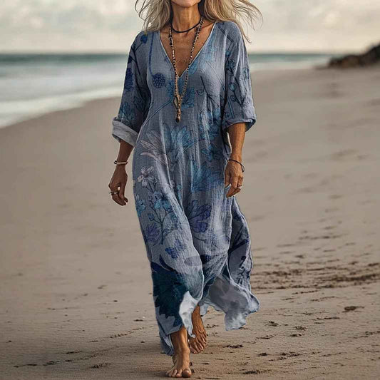 Womens Floral V-Neck Short-Sleeve Dress - VEX CLUB HOUSE