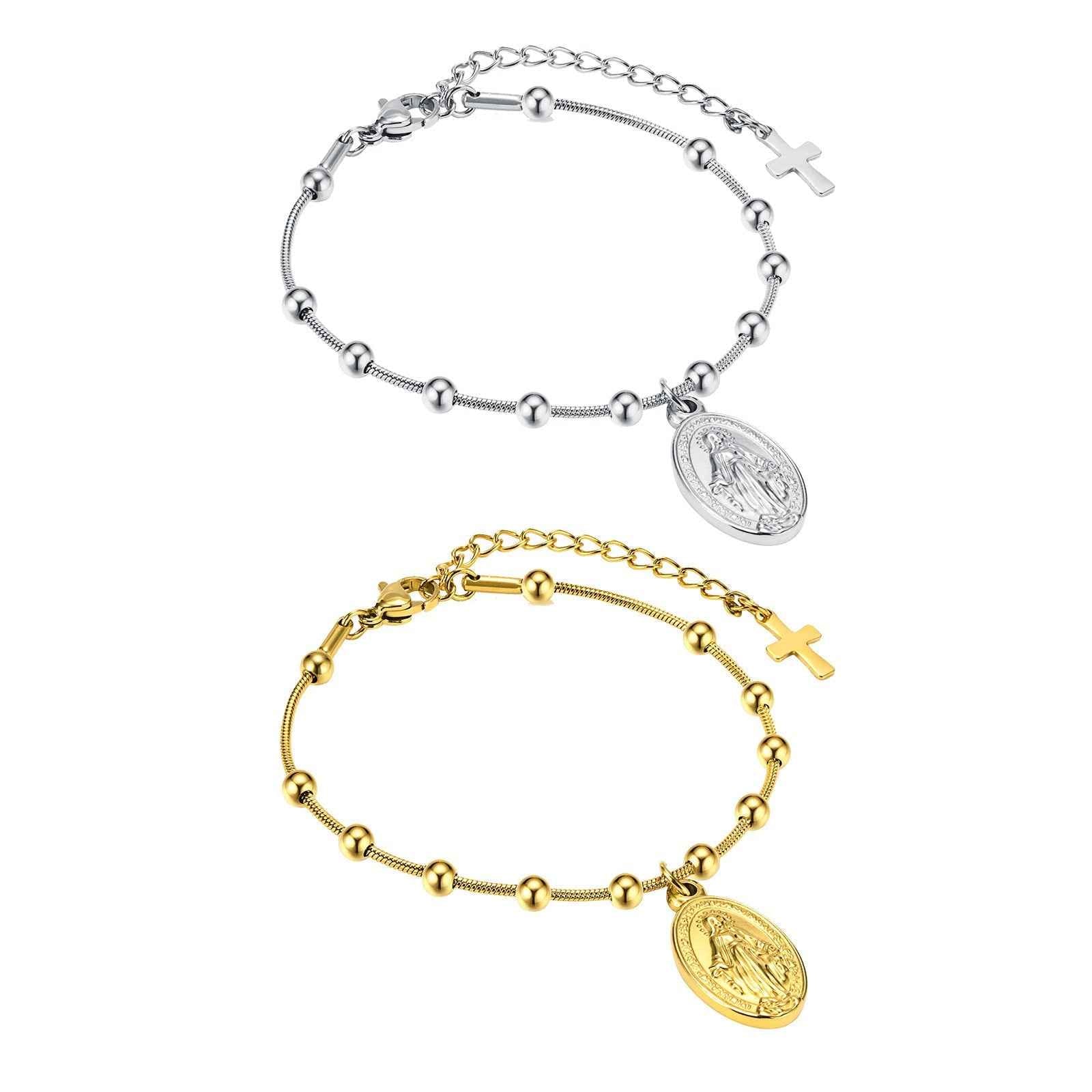 Cross Oval Stainless Steel Bracelet - VEX CLUB HOUSE