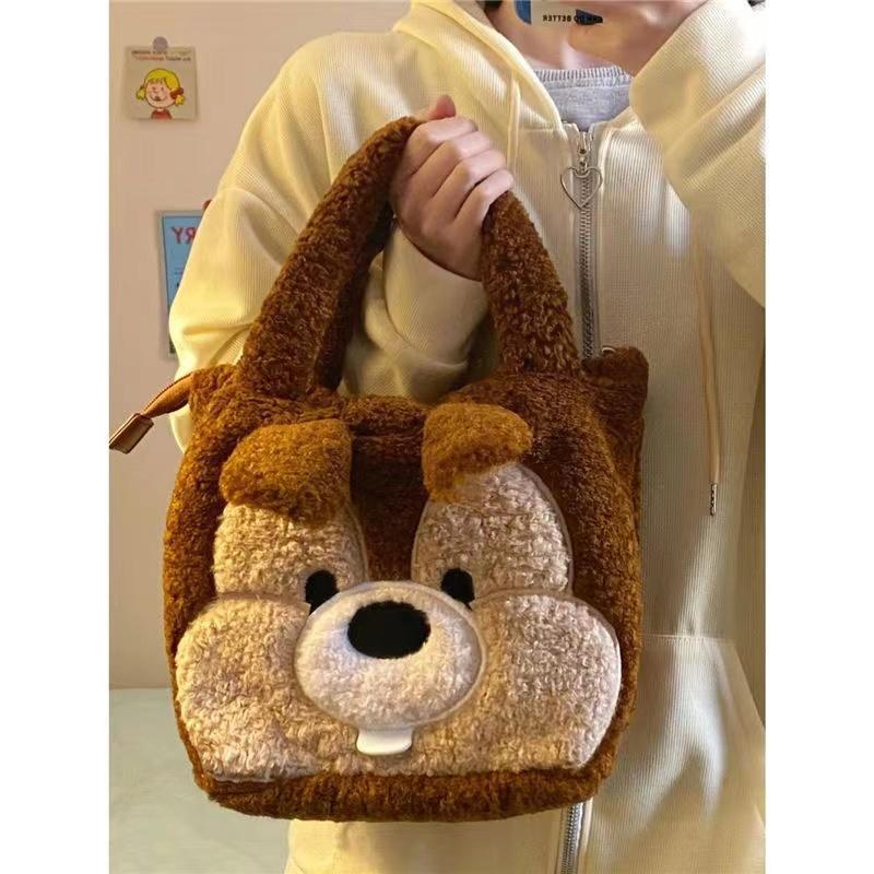 Winter Bags Flower Chestnut Squirrel Plush Handbag For Women - VEX CLUB HOUSE