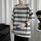 Couple Cotton Striped Short Sleeves - VEX CLUB HOUSE
