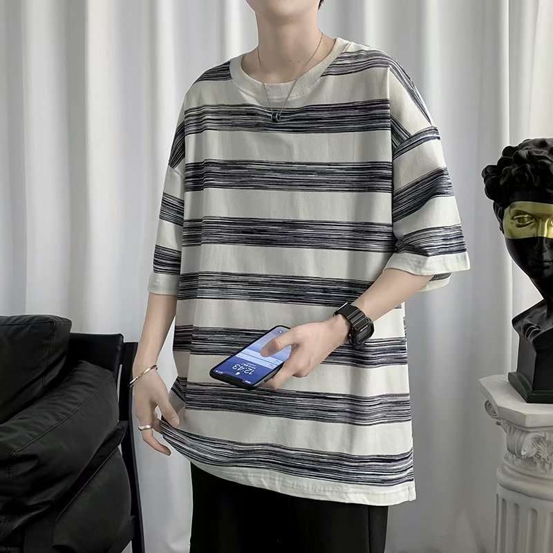 Couple Cotton Striped Short Sleeves - VEX CLUB HOUSE