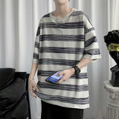 Couple Cotton Striped Short Sleeves - VEX CLUB HOUSE