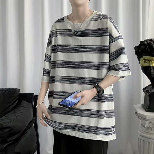 Couple Cotton Striped Short Sleeves - VEX CLUB HOUSE
