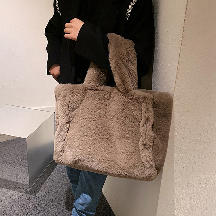 Winter Bags Chain Plush Handbag Totes Women Shoulder Bag - VEX CLUB HOUSE