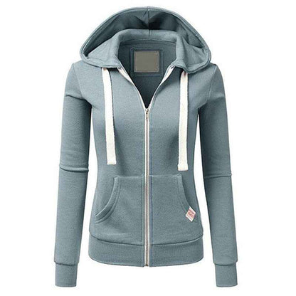 Womens Casual Sporty Cardigan With Zipper Hooded Sweatshirt - VEX CLUB HOUSE
