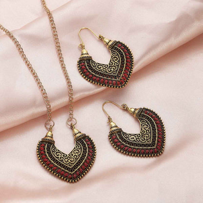 Colored Rope Winding Earrings Necklace Two-piece Set - VEX CLUB HOUSE