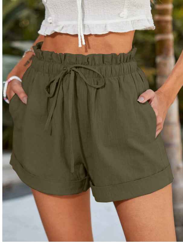 European American Summer New Solid Color Loose Casual Fashion Shorts For Women - VEX CLUB HOUSE