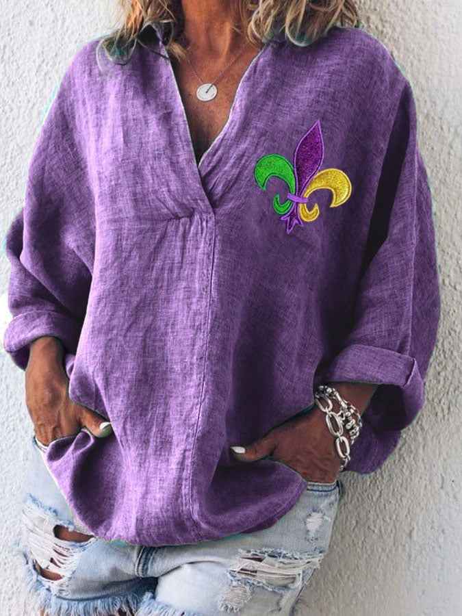Womens American-style Digitally Printed Linen Shirt - VEX CLUB HOUSE