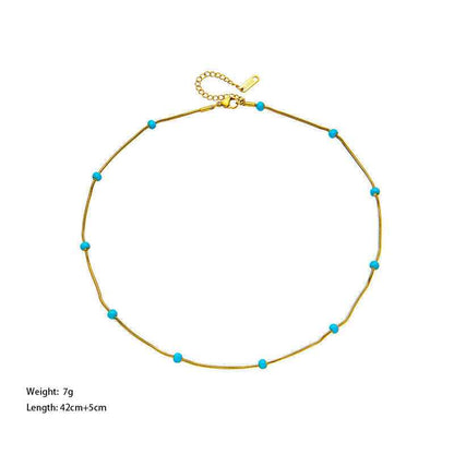 Titanium Steel Ball Drop Glaze Necklace For Women With A Colorless And Advanced Sense, Simple And Versatile Collar Chain Accessories - VEX CLUB HOUSE