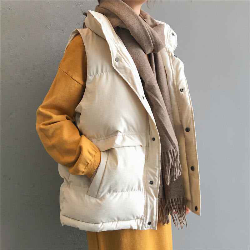 Women's Loose Short Down Cotton Vest Jacket - VEX CLUB HOUSE