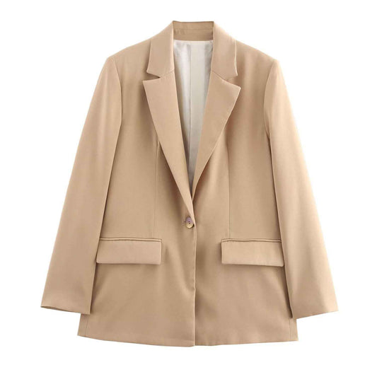 The Casual Long-sleeve Blazer Is Made From A Silk-like Satin Fabric - VEX CLUB HOUSE