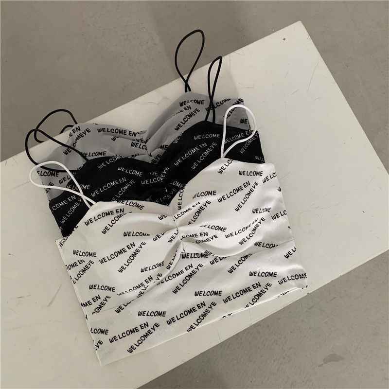 Club Letter Camisole Summer Clothes Women's Crop Top Bra Bralette Vest - VEX CLUB HOUSE