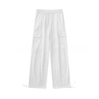 Loose Fitting Casual Straight Leg Cargo Pants With Multiple Pockets And A Drawstring Waist - VEX CLUB HOUSE