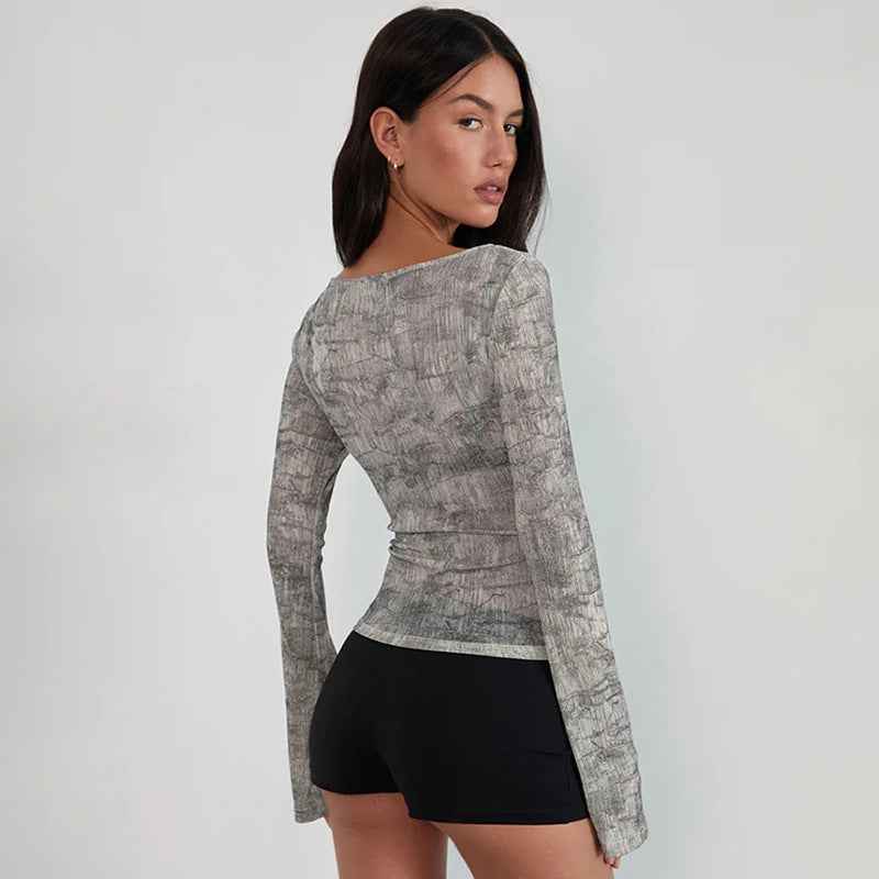 Womens Lightweight Loose-fitting Sexy Animal-print T-shirt Top - VEX CLUB HOUSE