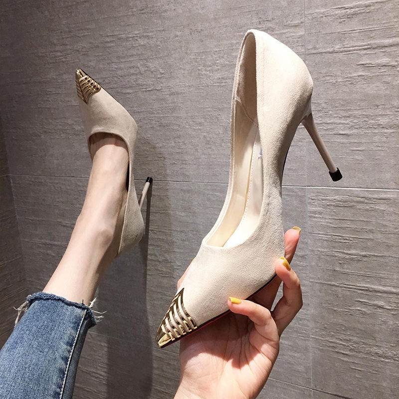 Women's Stiletto New Versatile Metal Pointed Toe High Heels - VEX CLUB HOUSE