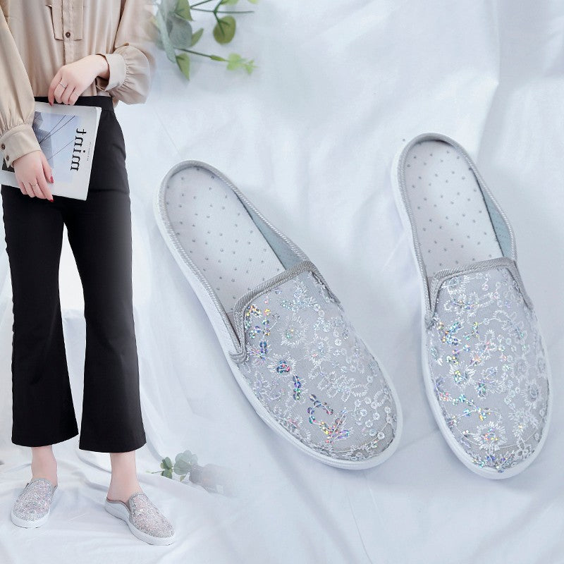 Lace Half Drag Women Viscose Shoes New Baotou - VEX CLUB HOUSE