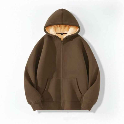 Women's Simple Solid Color Cold-proof Warm Berber Fleece Hooded Jacket - VEX CLUB HOUSE