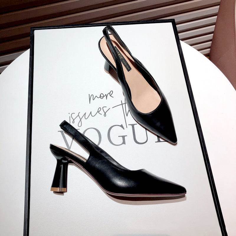 Women's Retro Pointed Toe Chunky Heel High Heels - VEX CLUB HOUSE