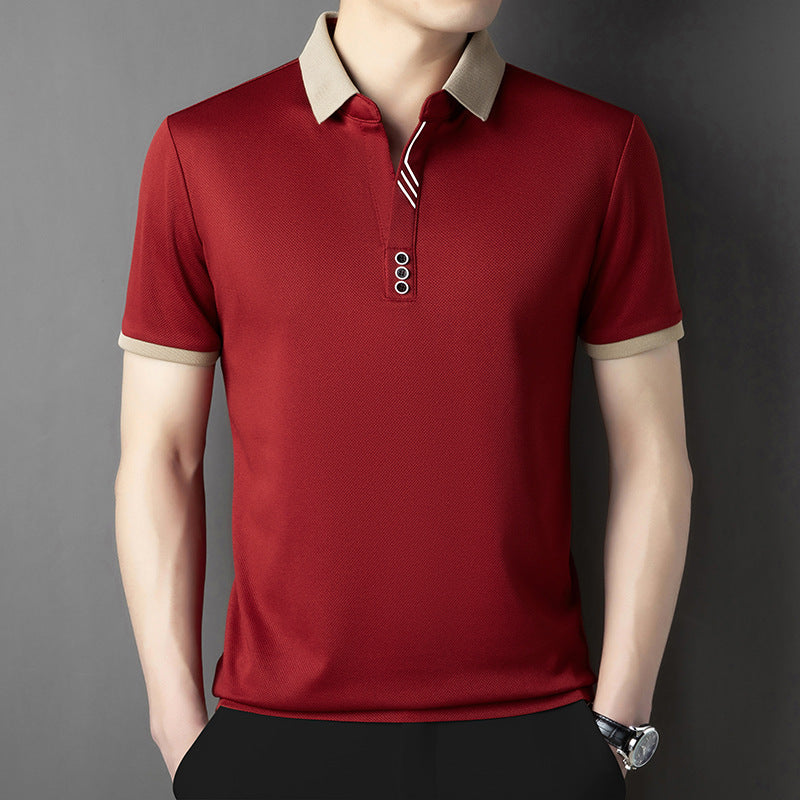 Summer Lapels Short-sleeved T-shirt Men's Skin-friendly Breathable Casual Top - VEX CLUB HOUSE