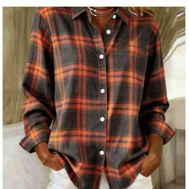 Womens Floral-Print Casual Loose-Fit Long-Sleeve Shirt - VEX CLUB HOUSE