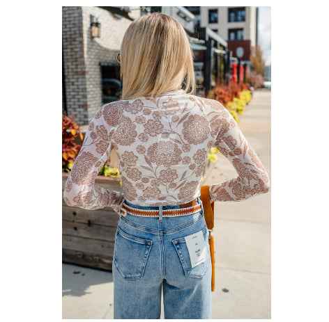 Fashionable Trendy Floral-print Fitted Top For Women - VEX CLUB HOUSE