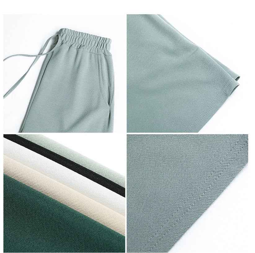 Slacks Knit Thin Pants For Women High Waist - VEX CLUB HOUSE