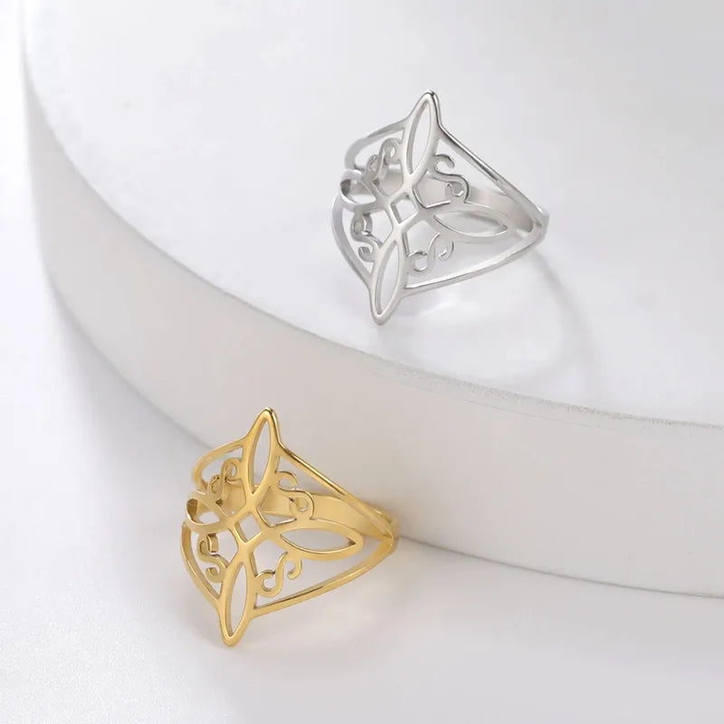 Twisted Infinity Celtic Knot Ring Irish Witch Knot Stainless Steel Rings For Women Men Witchcraft Jewelry - VEX CLUB HOUSE