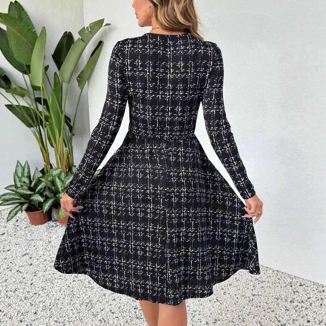 Long-sleeved Cinched Umbrella-style Dress - VEX CLUB HOUSE