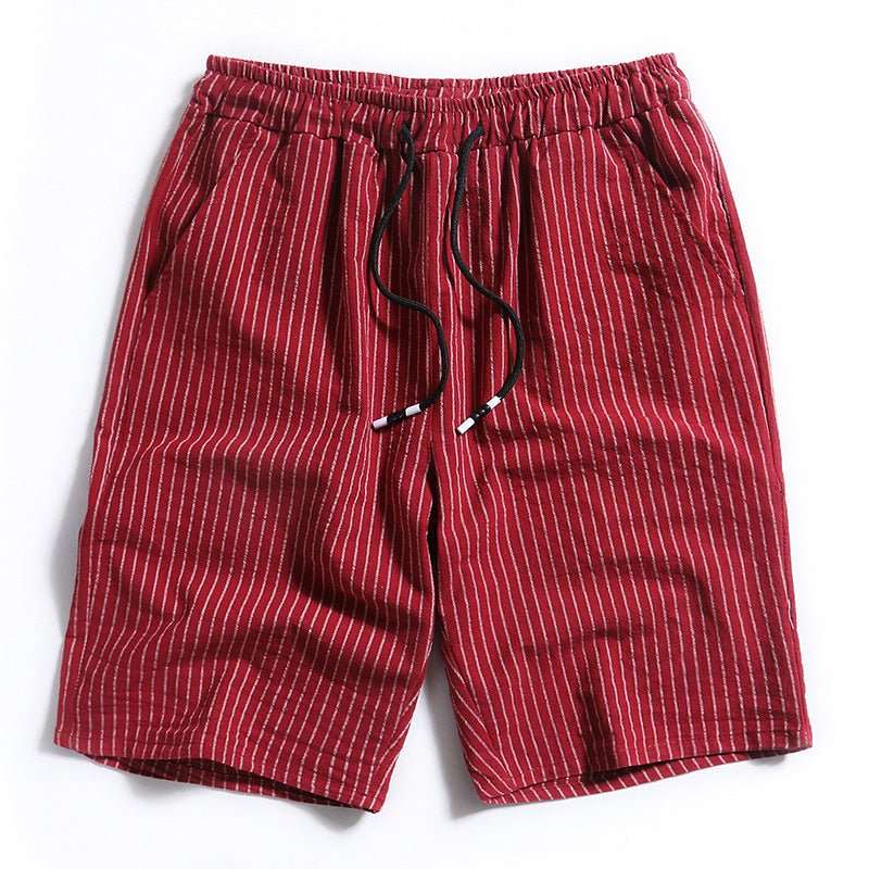 New Men's Cotton Five-Point Pants Striped Shorts Men - VEX CLUB HOUSE