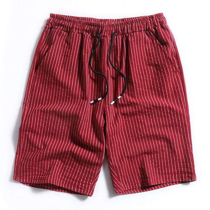New Men's Cotton Five-Point Pants Striped Shorts Men - VEX CLUB HOUSE