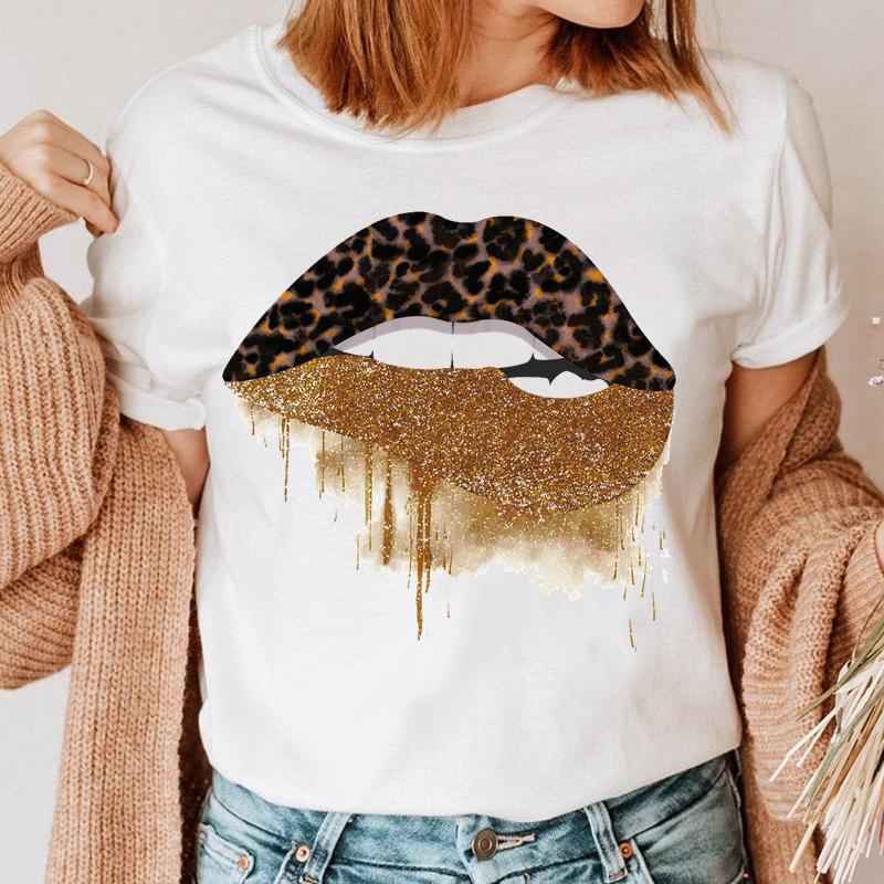 Fashion Printing Creative Color Lip Print Short Sleeve - VEX CLUB HOUSE