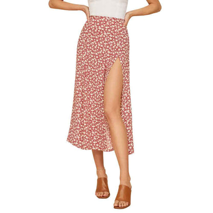 European And American Leopard Print Long Skirt High Waist Slit Hip Skirt - VEX CLUB HOUSE