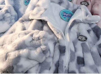 Tie-dyed Lamb Wool Coat High-quality Thick And Loose - VEX CLUB HOUSE